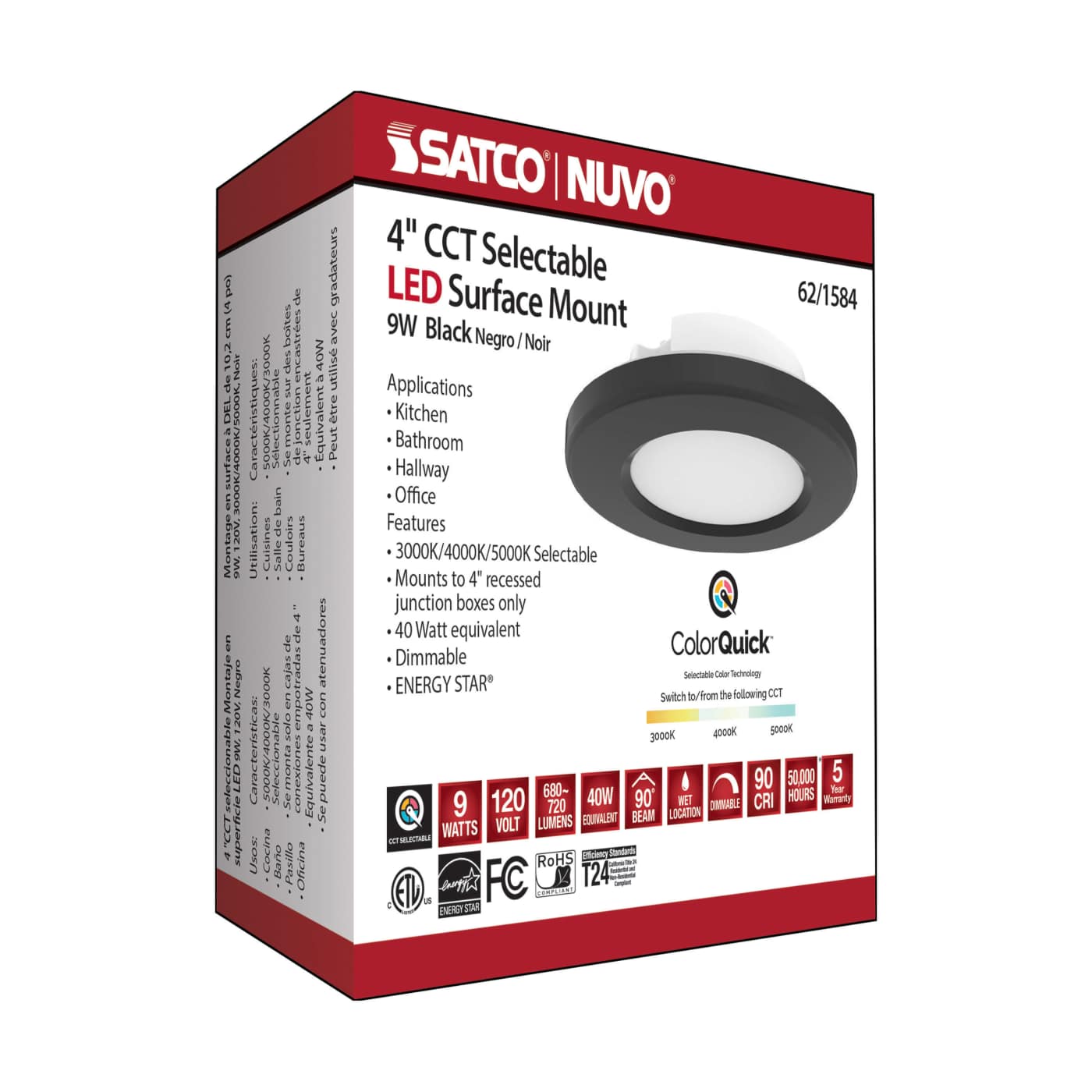 4" LED SURFACE MOUNT/BLACK - 62-1584