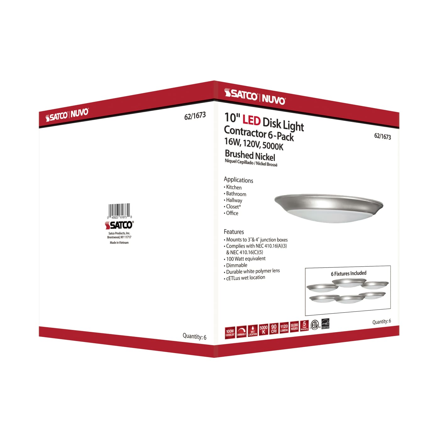 10" LED DISK LIGHT BN FINISH - 62-1673