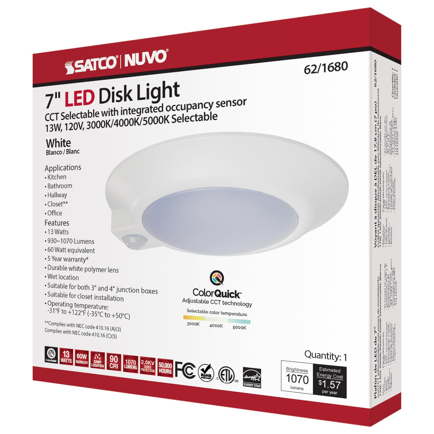 7" LED DISK LIGHT W/ OCC - 62-1680
