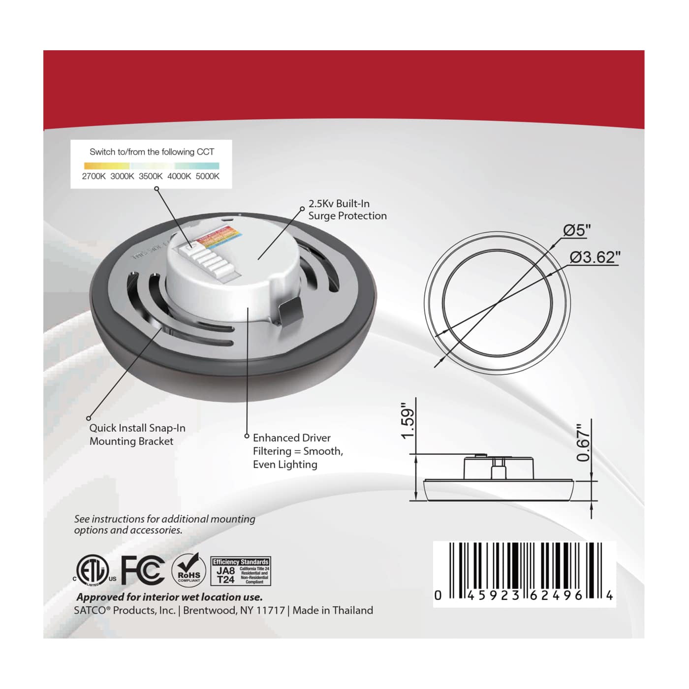 BLINK 9W LED 5" RND BRONZE - 62-1702