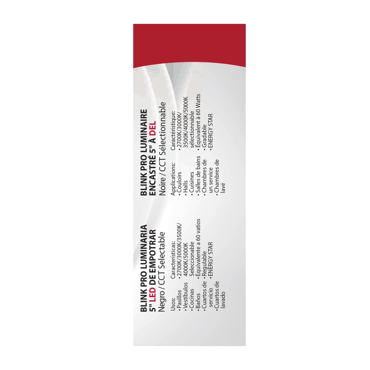 BLINK 9W LED 5" SQ BLACK - 62-1705