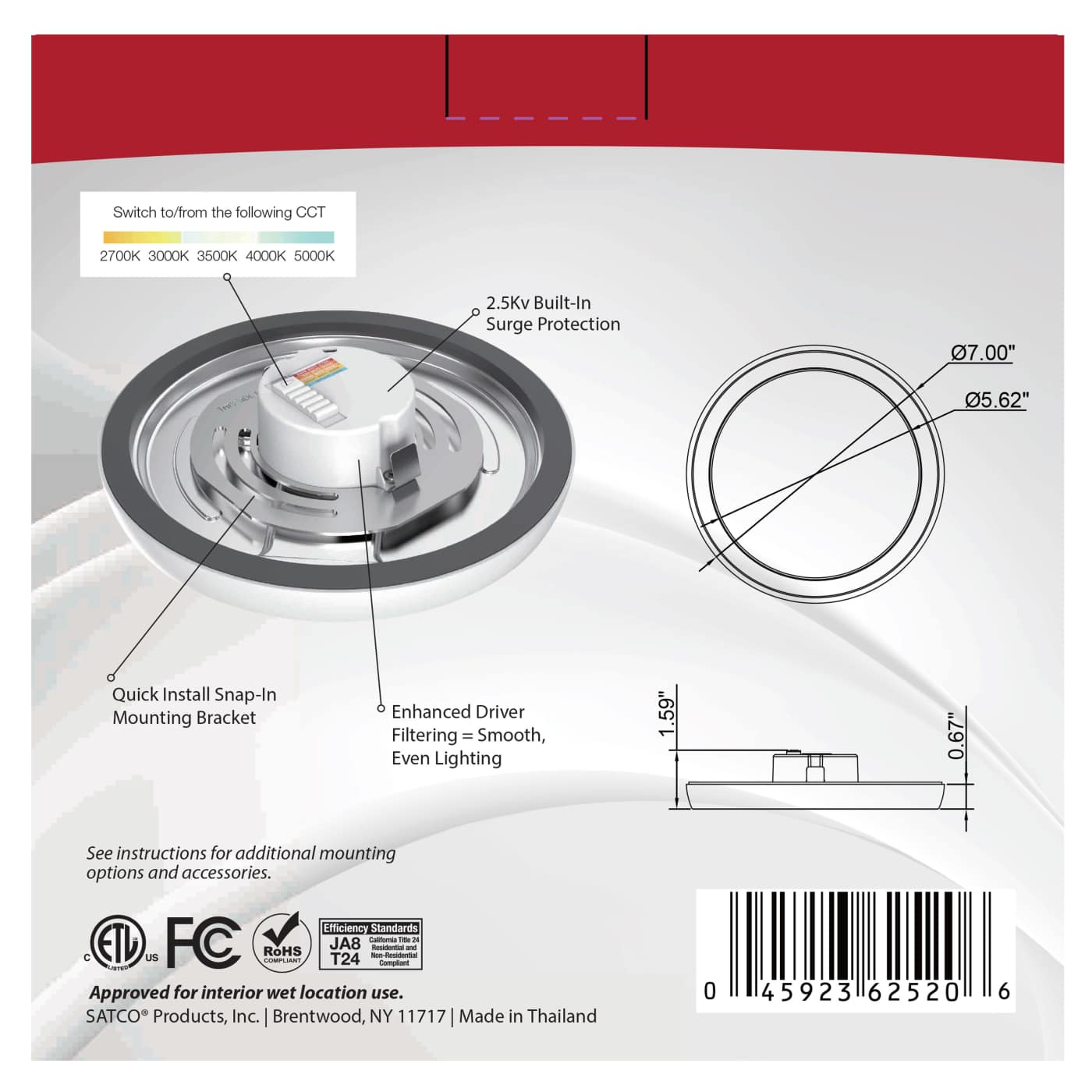 BLINK 11W LED 7" RND WHITE - 62-1710