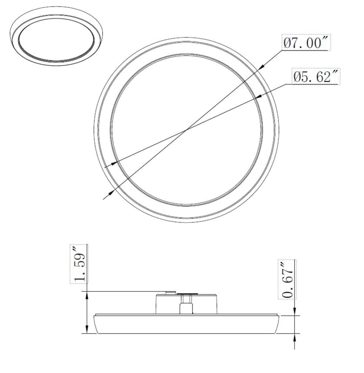 BLINK 11W LED 7" RND BLACK - 62-1711