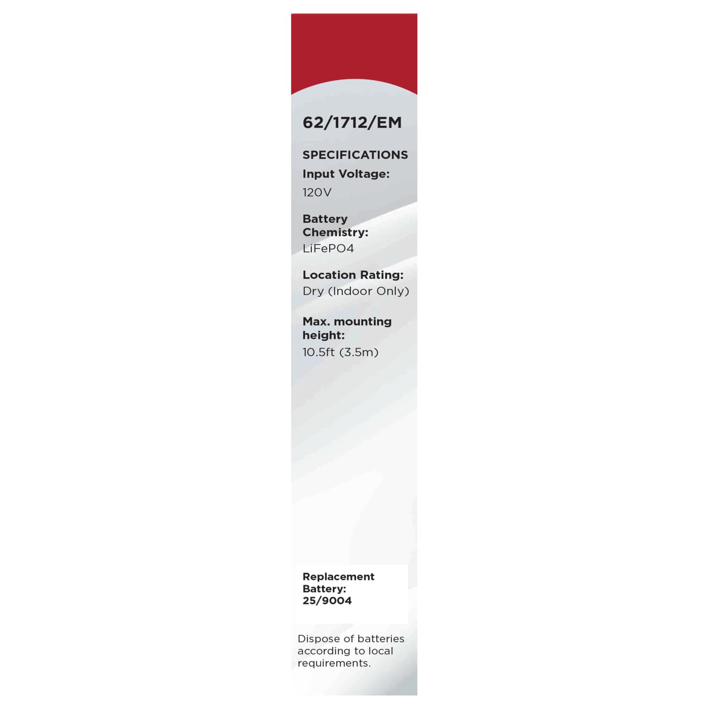 7" RD BLINK PRO EM BATT BACKUP - 62-1712-EM