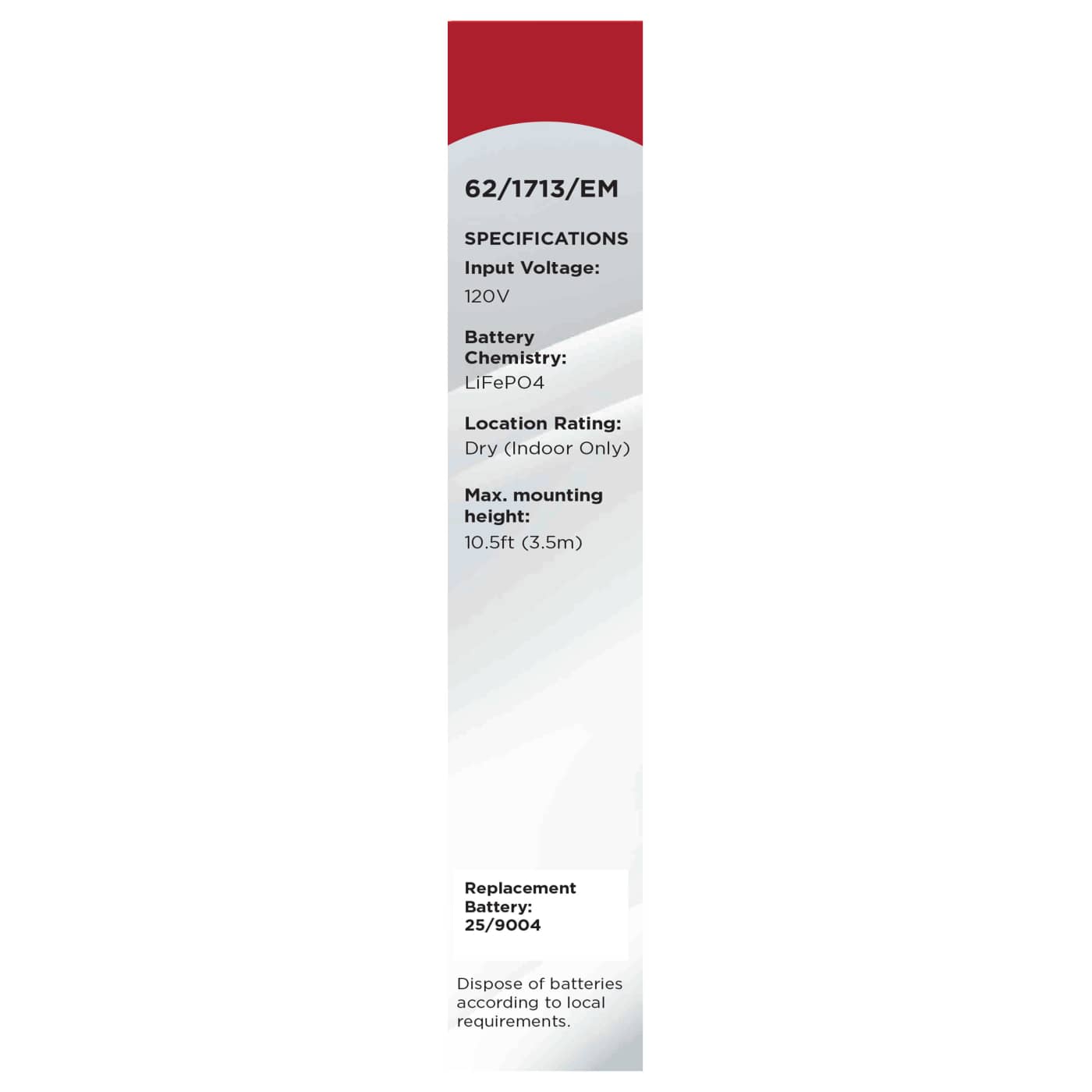 7" SQ BLINK PRO EM BATT BACKUP - 62-1713-EM