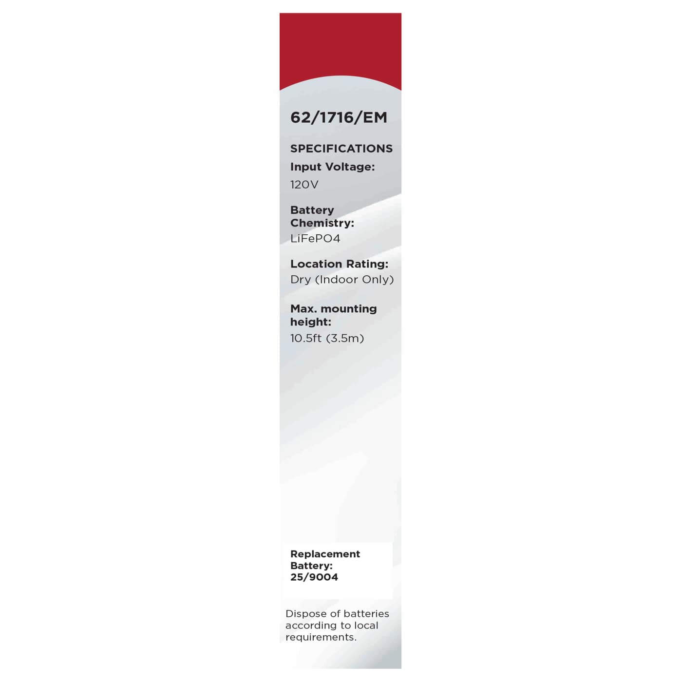 7" SQ BLINK PRO EM BATT BACKUP - 62-1716-EM