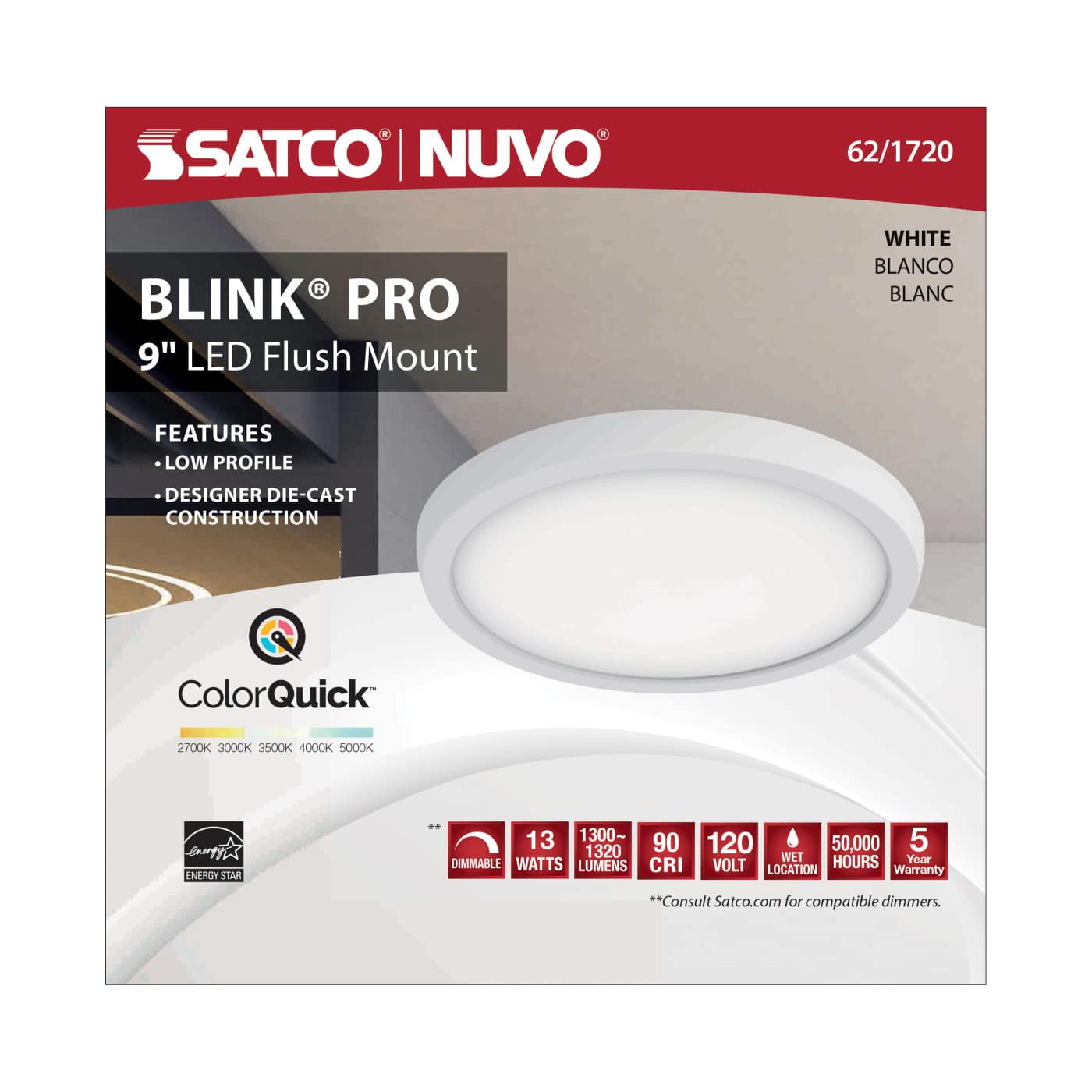 BLINK 13W LED 9" RND WHITE - 62-1720