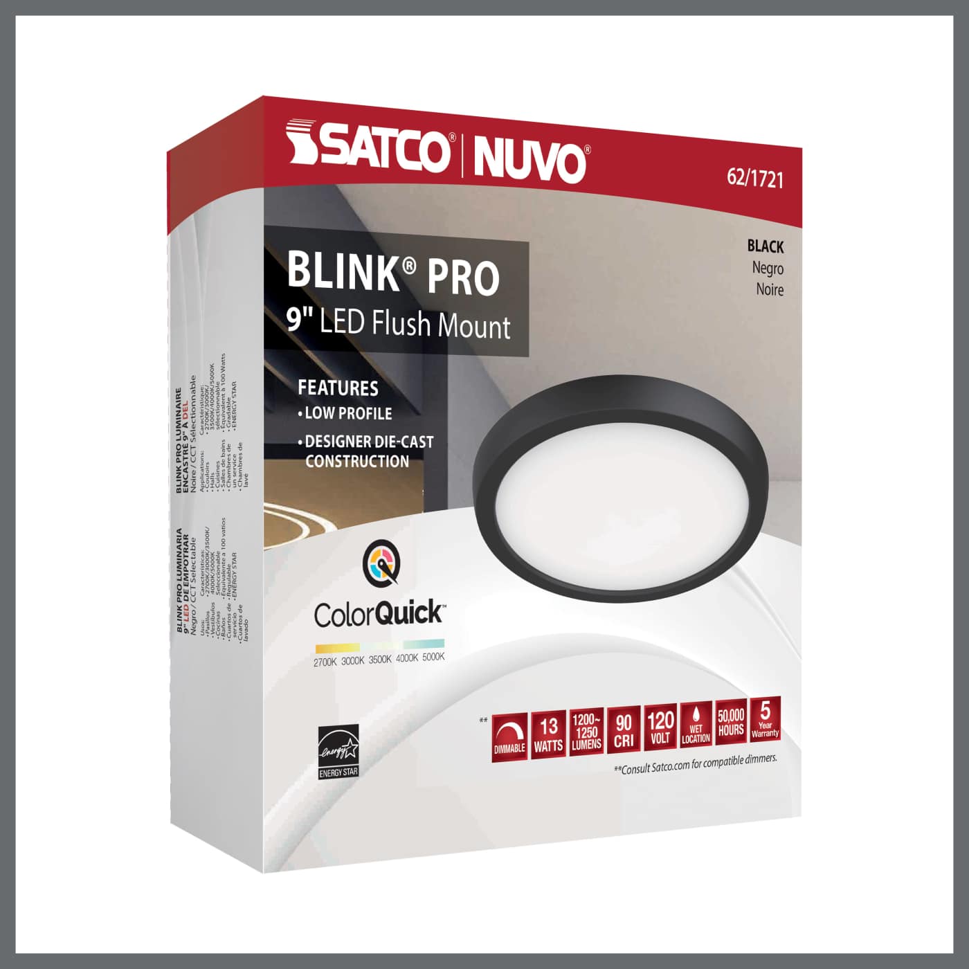 BLINK 13W LED 9" RND BLACK - 62-1721