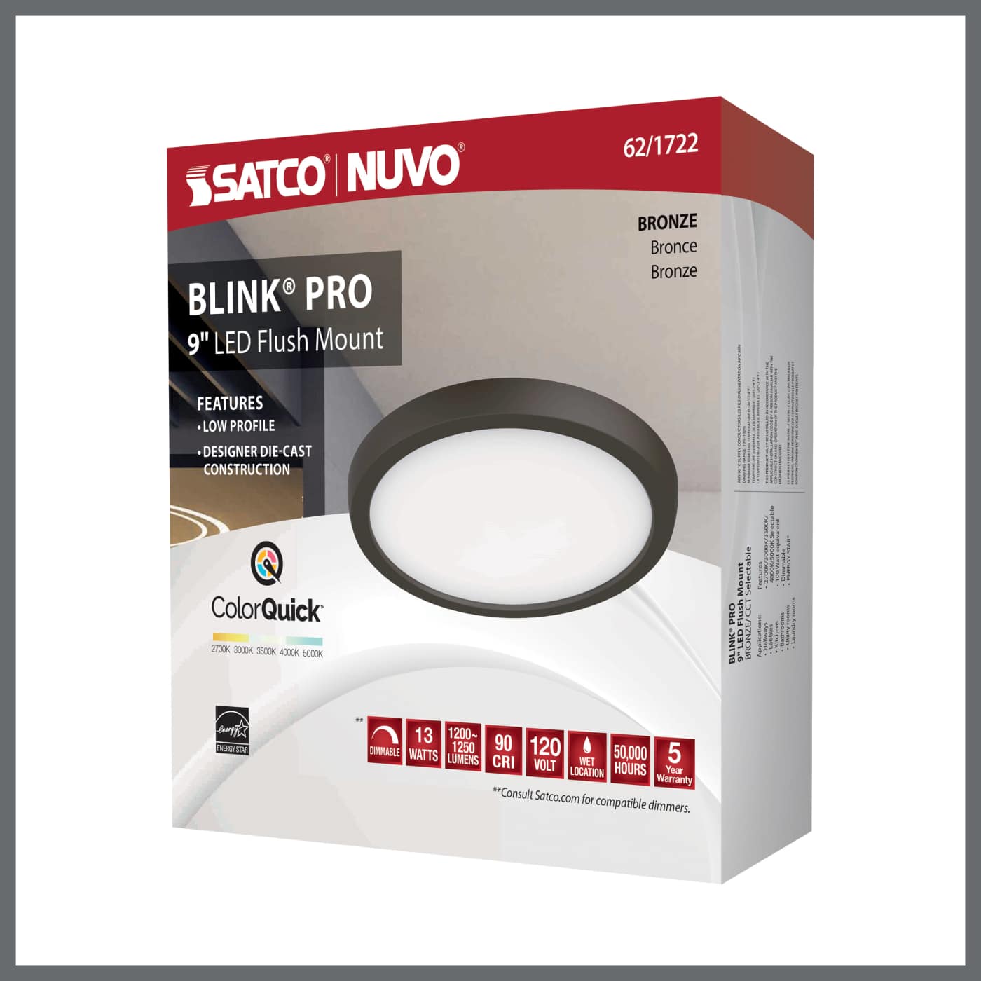 BLINK 13W LED 9" RND BRONZE - 62-1722