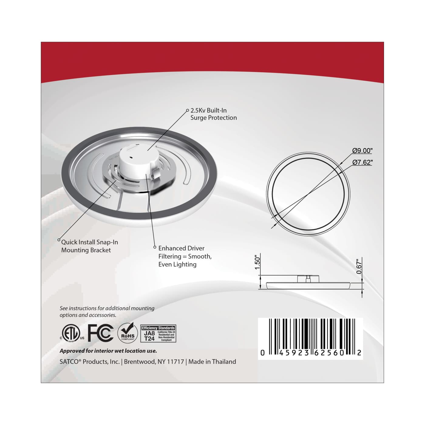 BLINK 13W LED 9" RND WH 0-10V - 62-1728