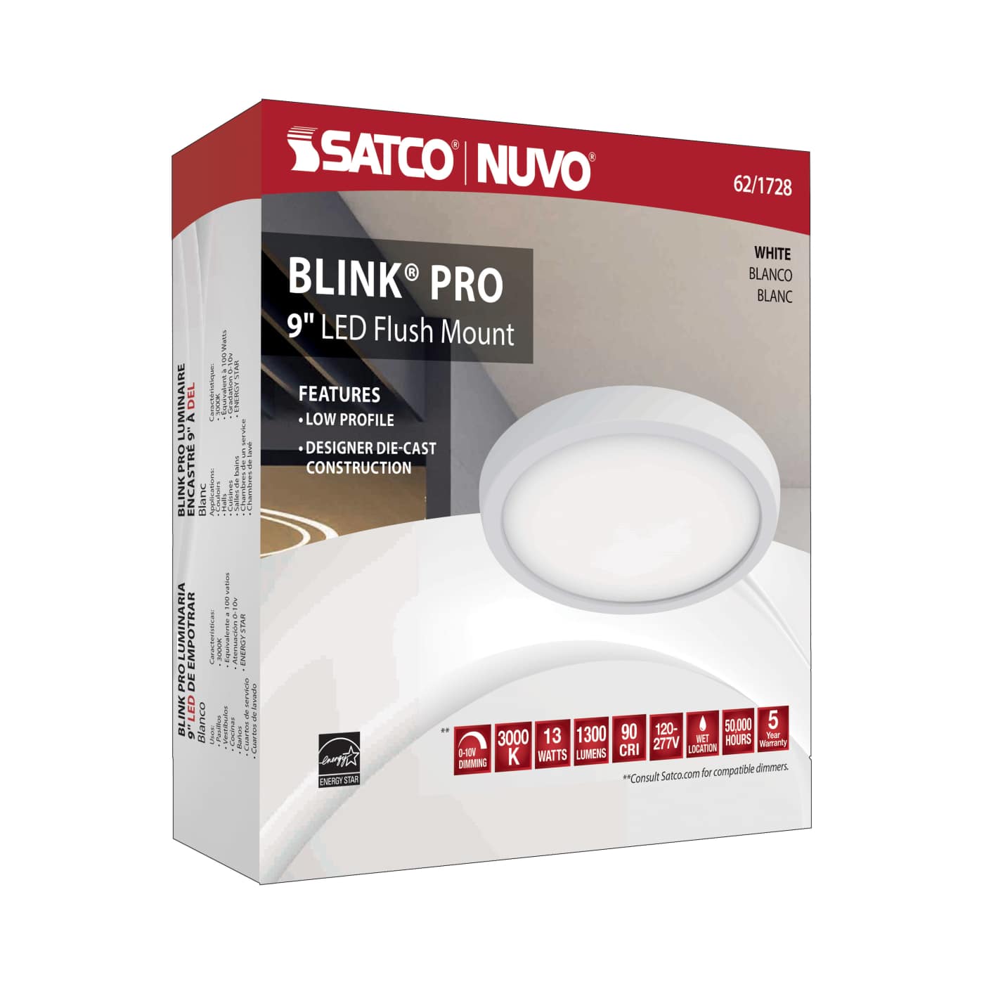 BLINK 13W LED 9" RND WH 0-10V - 62-1728