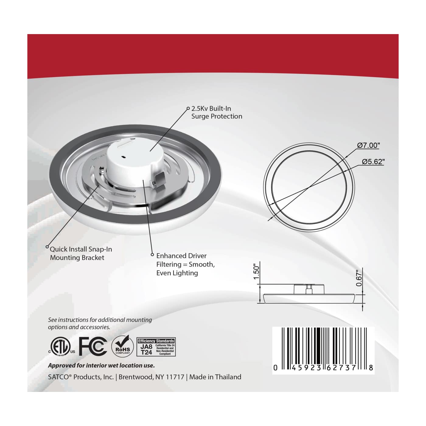 BLINK LED 7'' ROUND 11W 0-10V - 62-1733