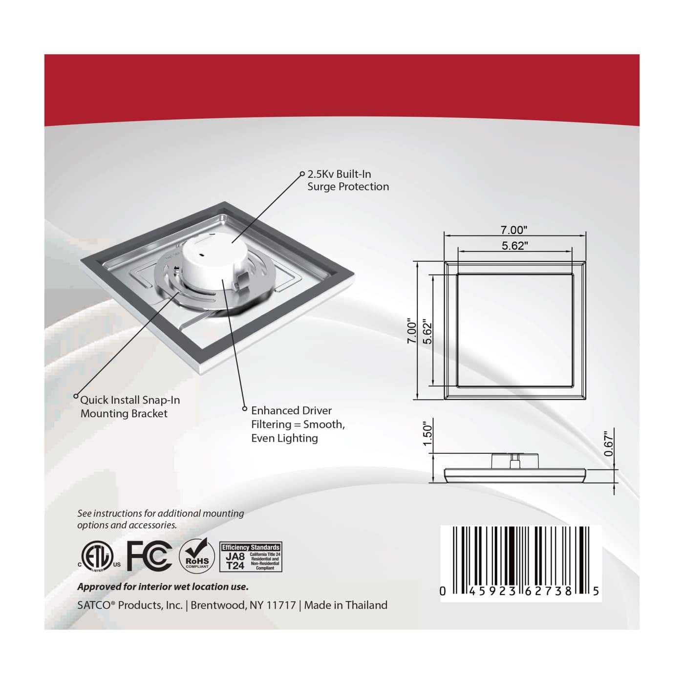 BLINK 7'' SQUARE 11W 0-10V - 62-1734
