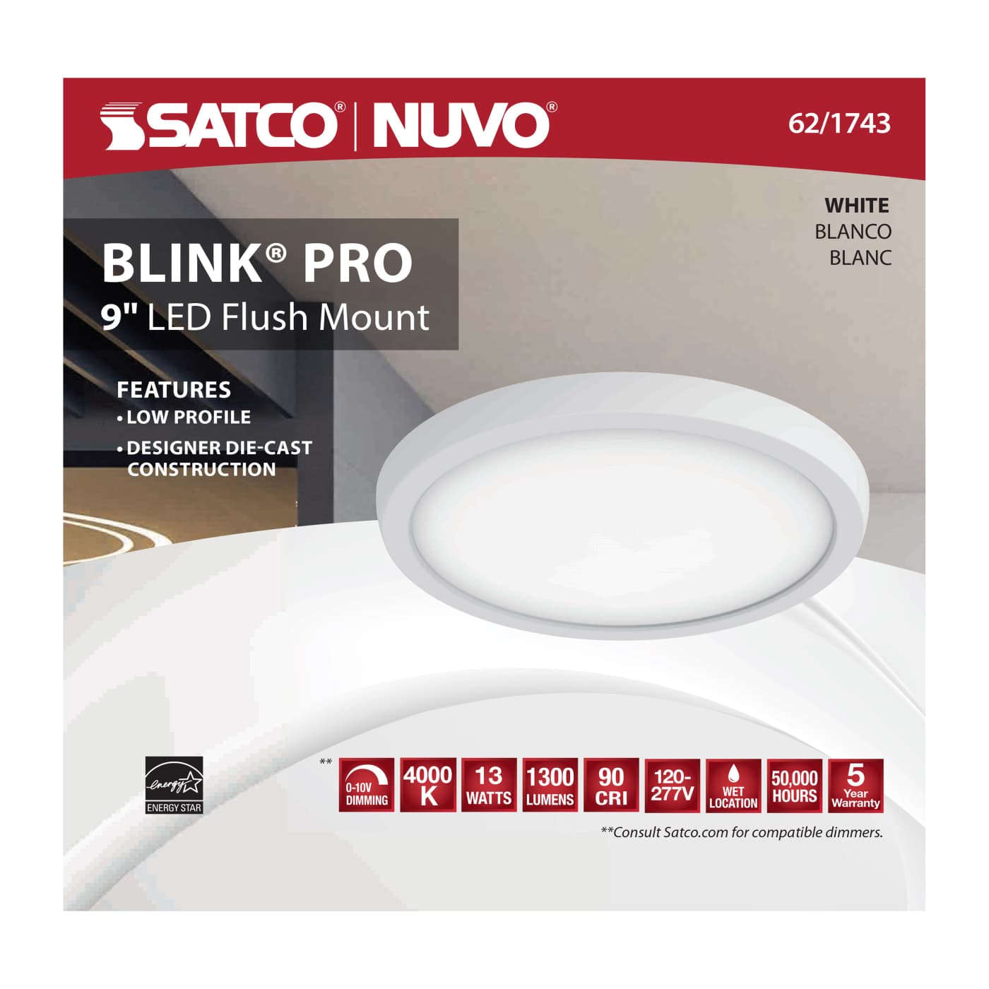 BLINK LED 9'' ROUND 13W 0-10V - 62-1743