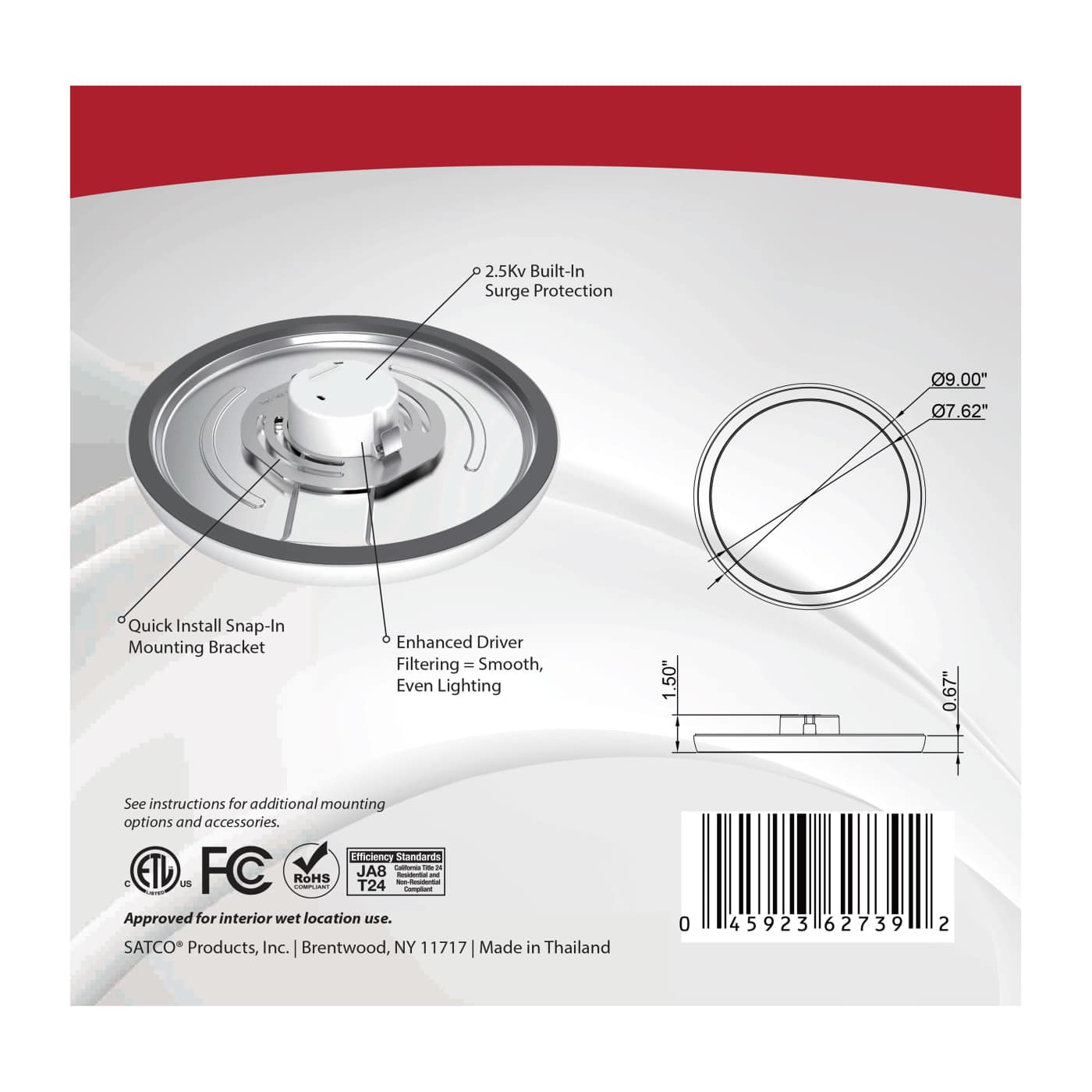 BLINK LED 9'' ROUND 13W 0-10V - 62-1743