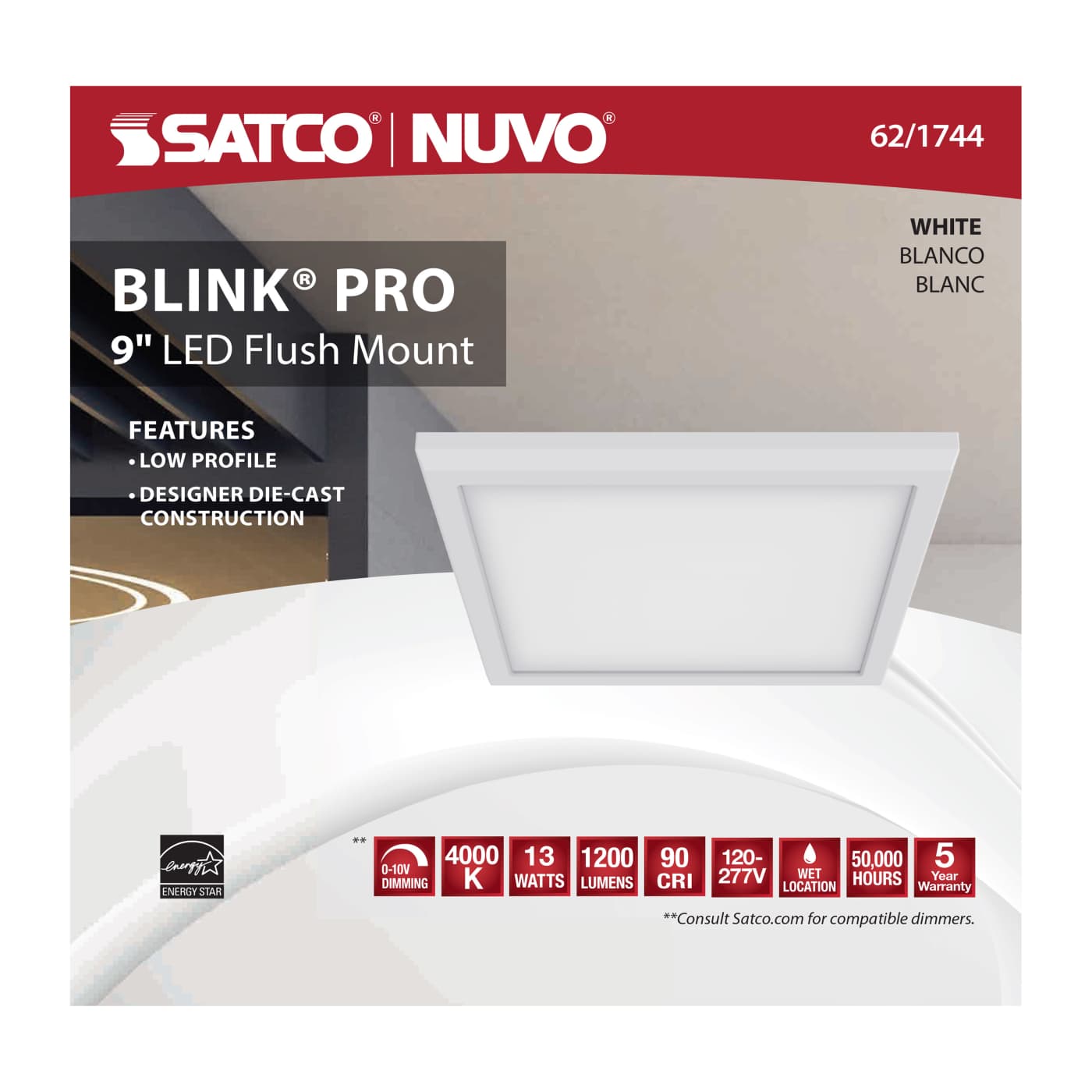 BLINK 9'' SQUARE 13W 0-10V - 62-1744