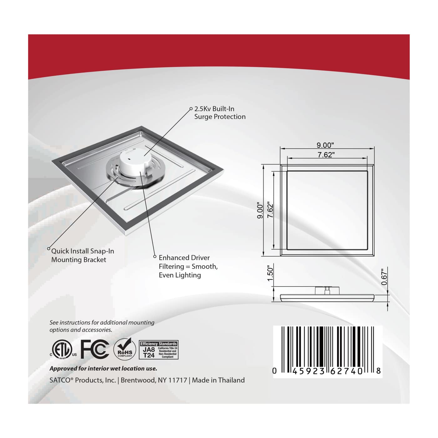 BLINK 9'' SQUARE 13W 0-10V - 62-1744