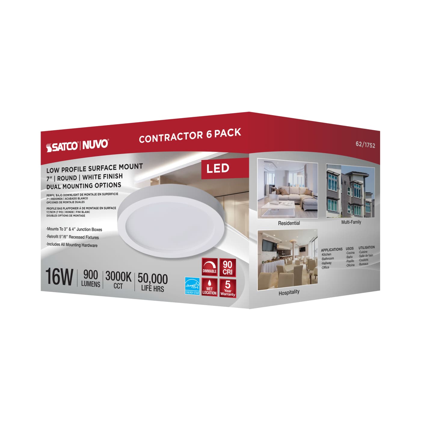 LED 7" ROUND SURFACE MOUNT 16W - 62-1752