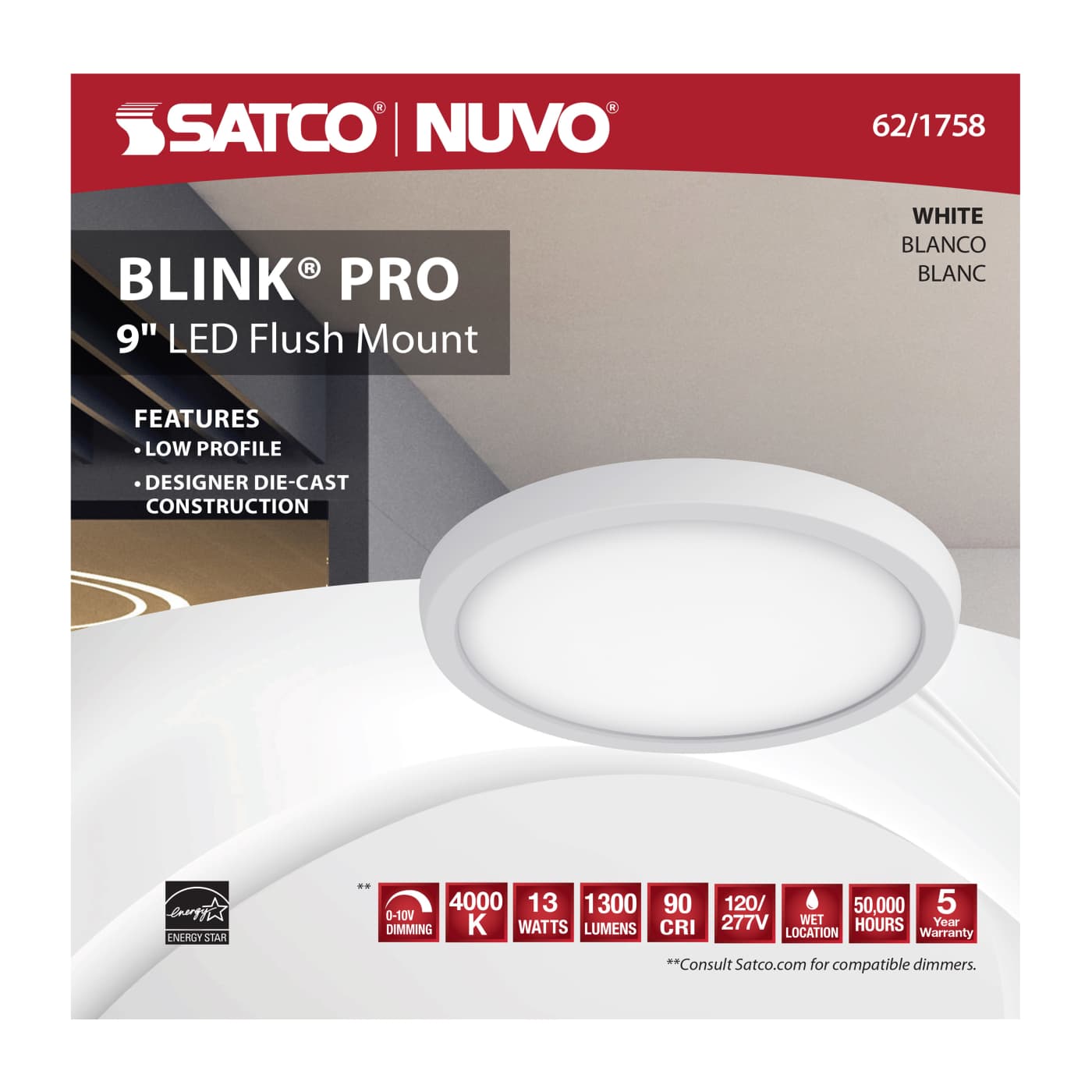 BLINK LED 9" ROUND 13W 0-10V - 62-1758