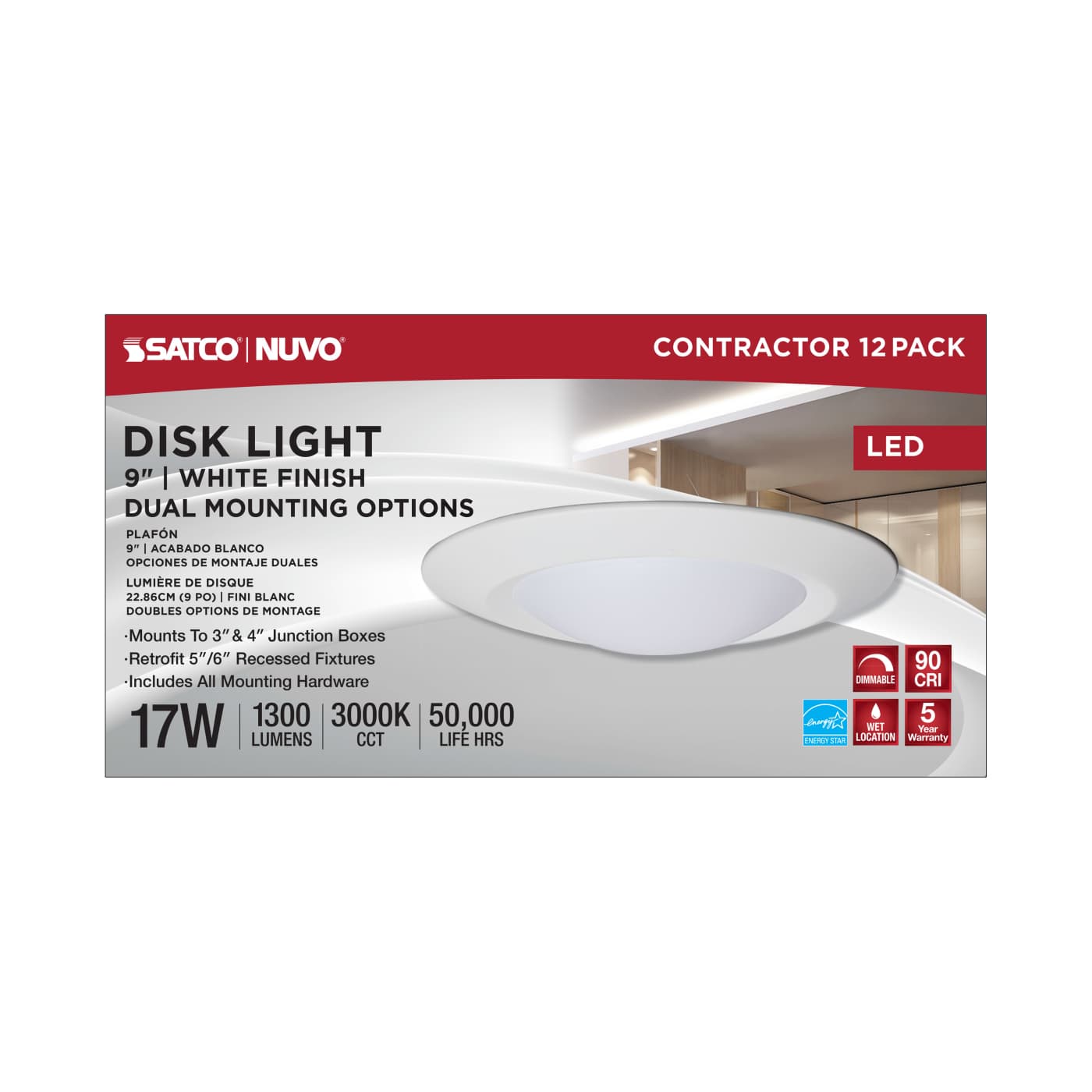 LED 9" DISK ROUND 17W - 62-1763