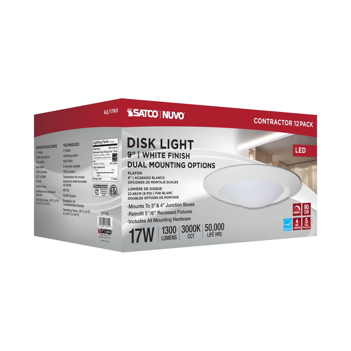 LED 9" DISK ROUND 17W - 62-1763