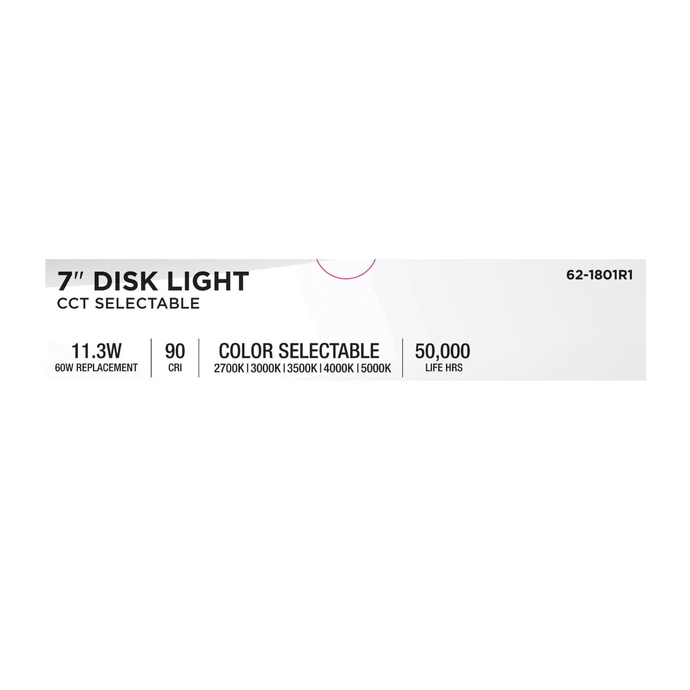 7" LED DISK LIGHT WHITE FINISH - 62-1801R1