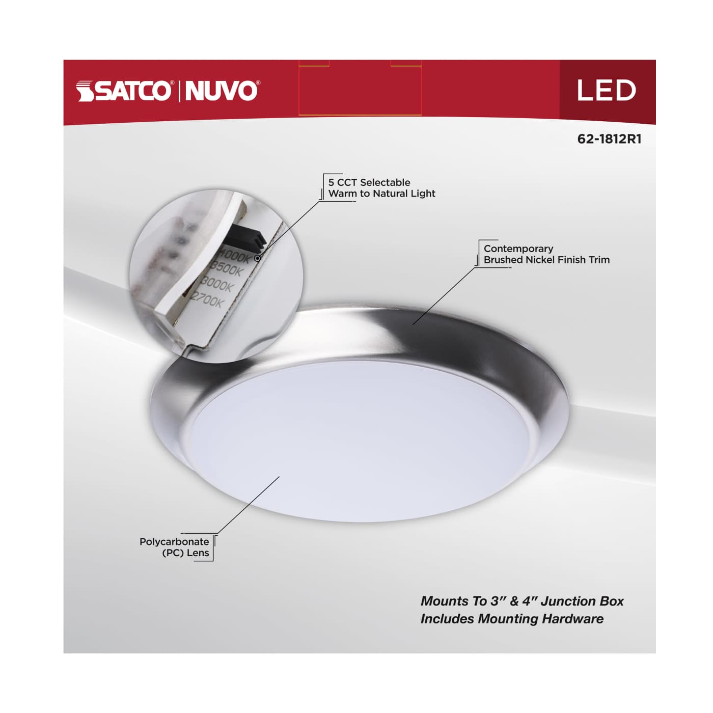 10" LED DISK LIGHT BN FINISH - 62-1812R1