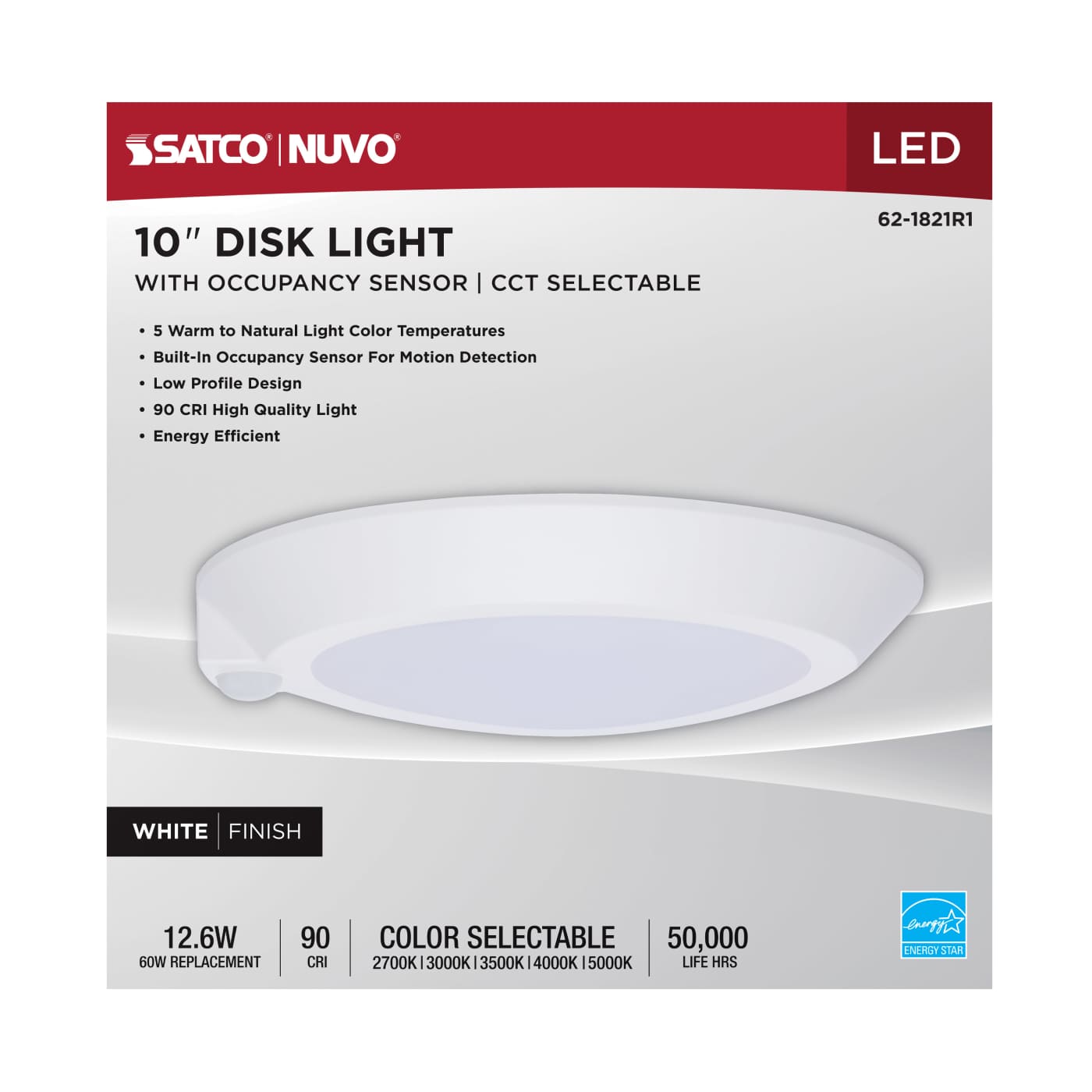 10" LED DISK LIGHT W/ OCC WHIT - 62-1821R1