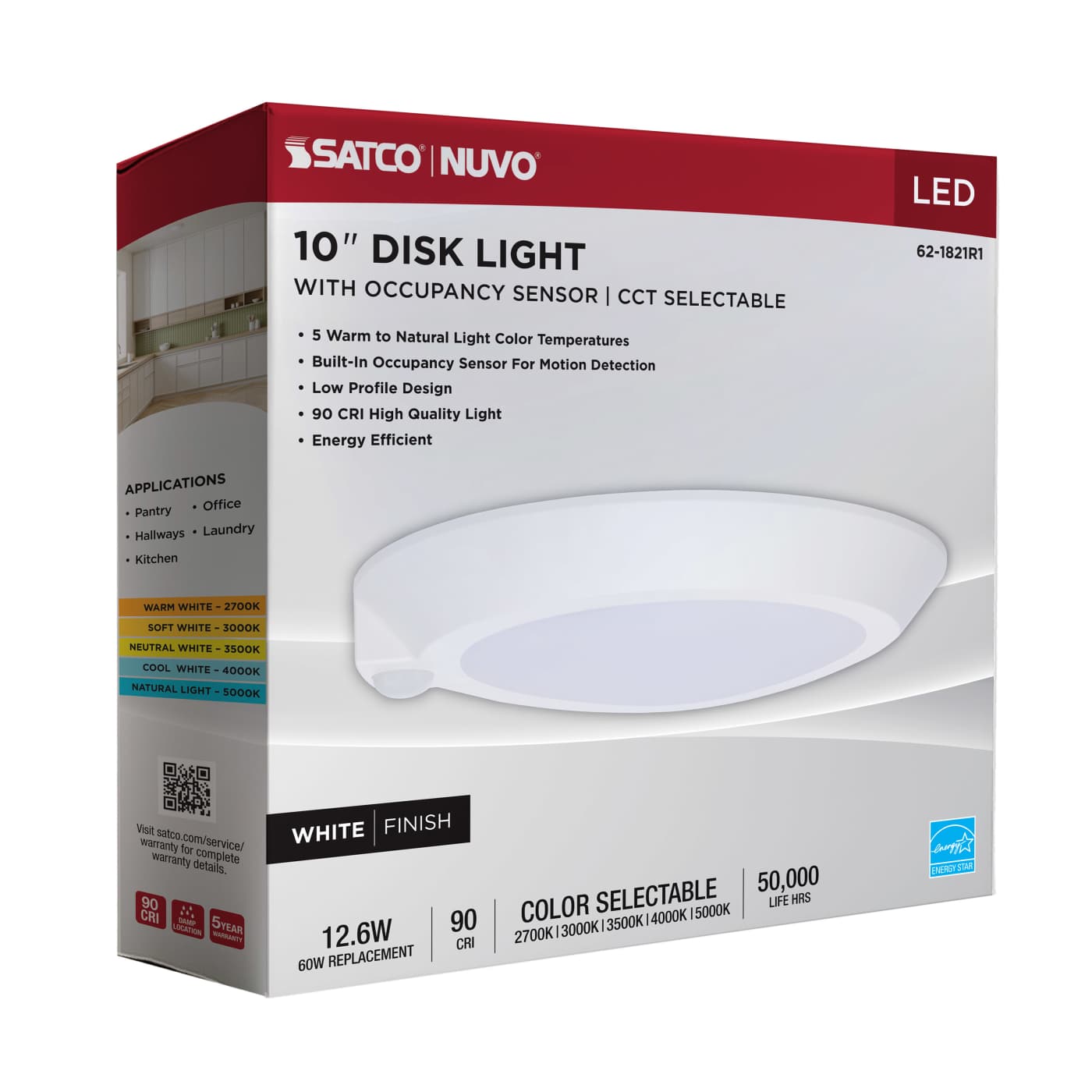 10" LED DISK LIGHT W/ OCC WHIT - 62-1821R1