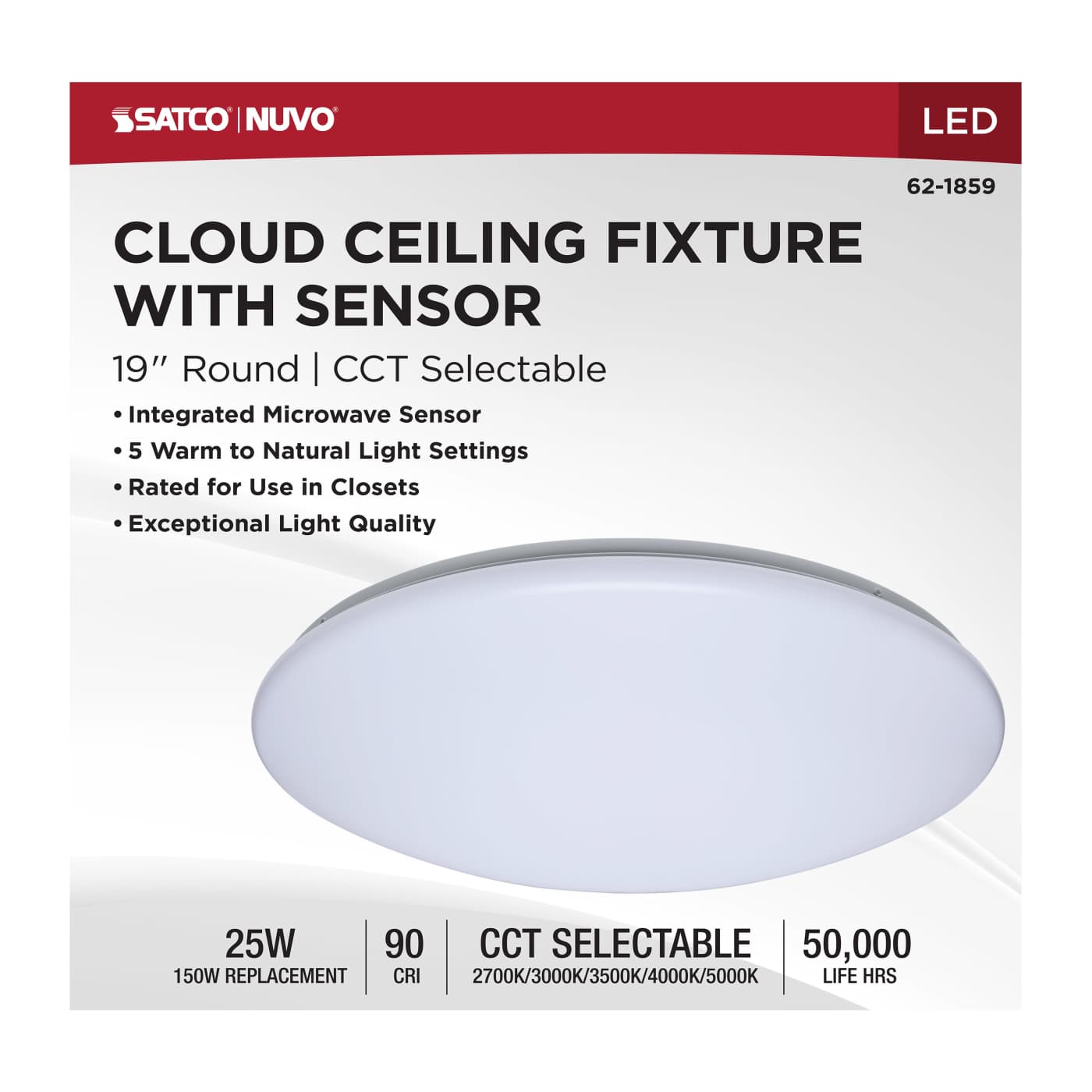 19" LED CLOUD FIXTURE W/SENSOR - 62-1859