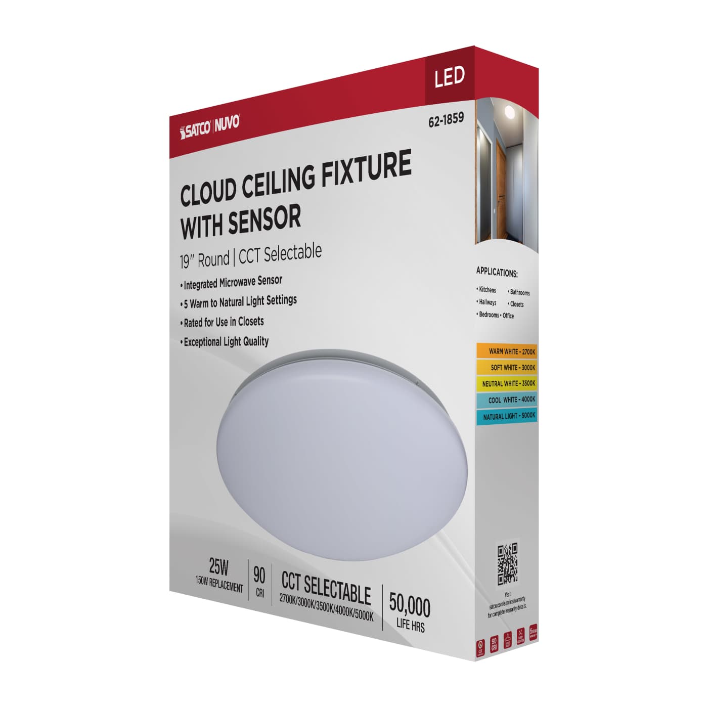 19" LED CLOUD FIXTURE W/SENSOR - 62-1859