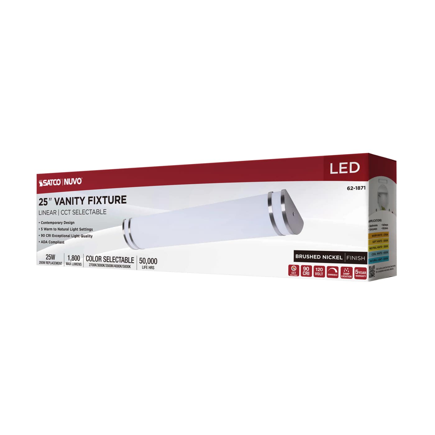 LED GLAMOUR 25" BN VANITY - 62-1871