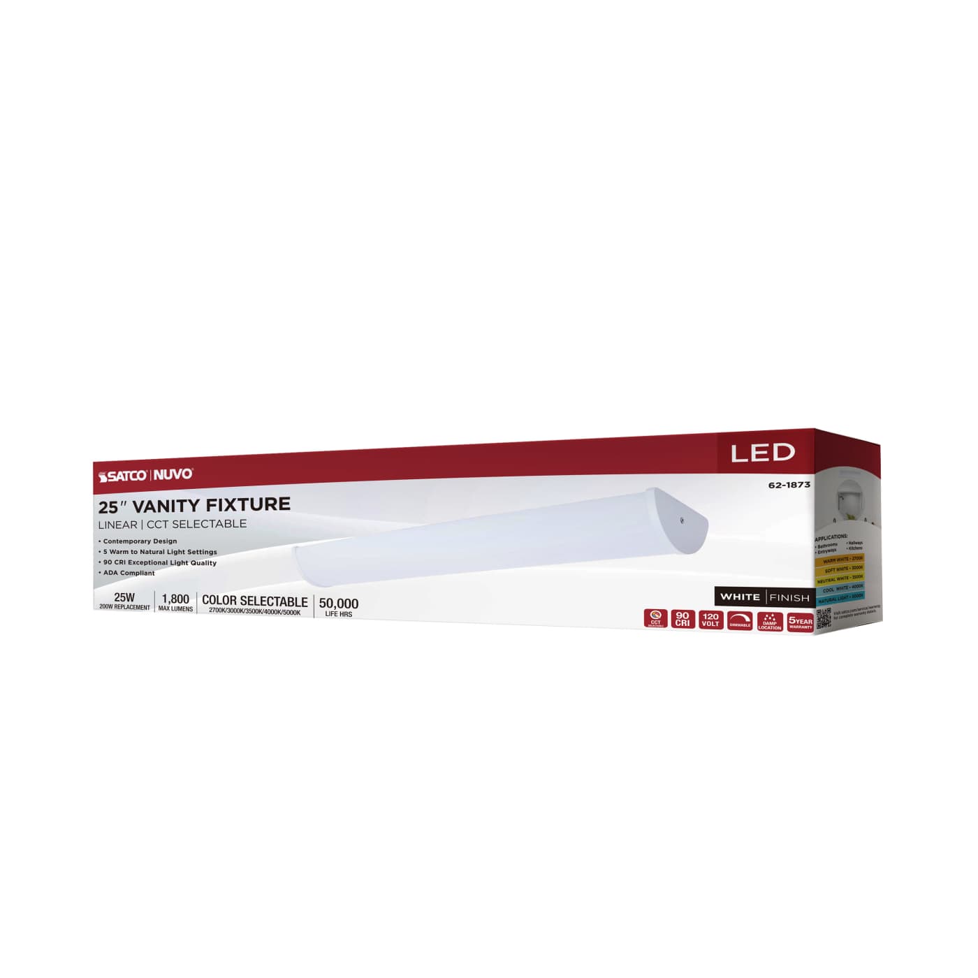 LED CRISPO 25" WHITE VANITY - 62-1873