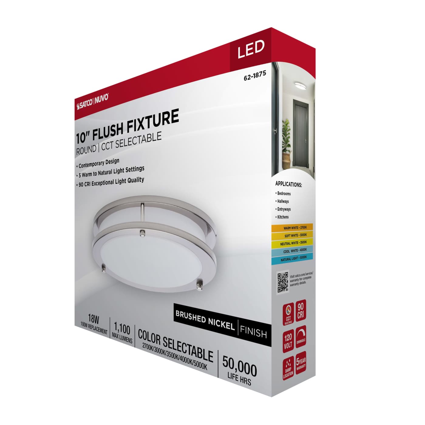 LED GLAMOUR BN 10" FLUSH - 62-1875