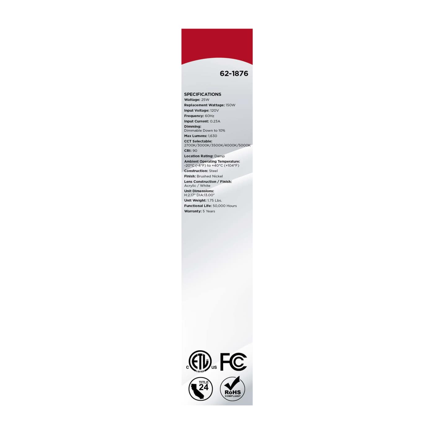 LED GLAMOUR BN 13" FLUSH - 62-1876