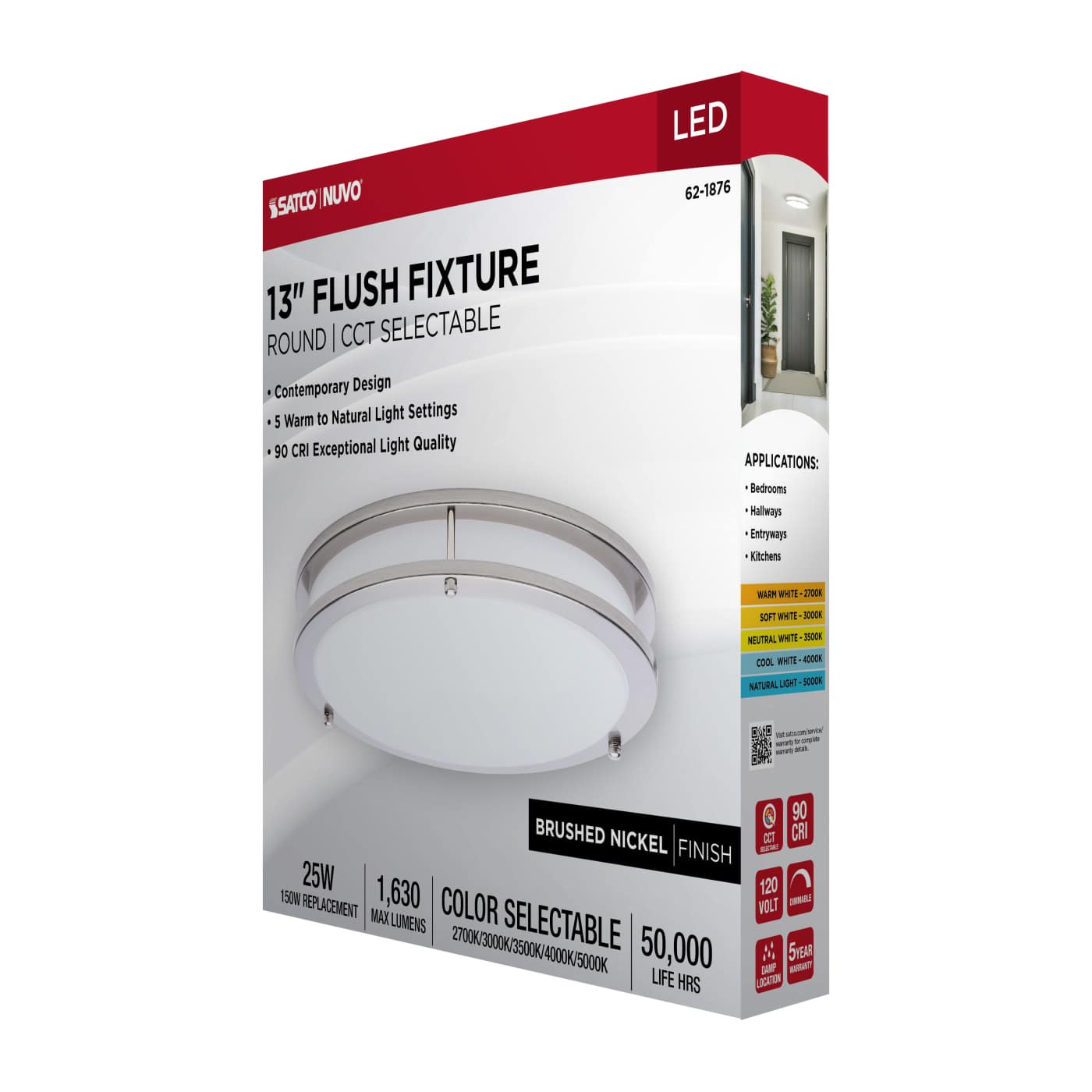 LED GLAMOUR BN 13" FLUSH - 62-1876