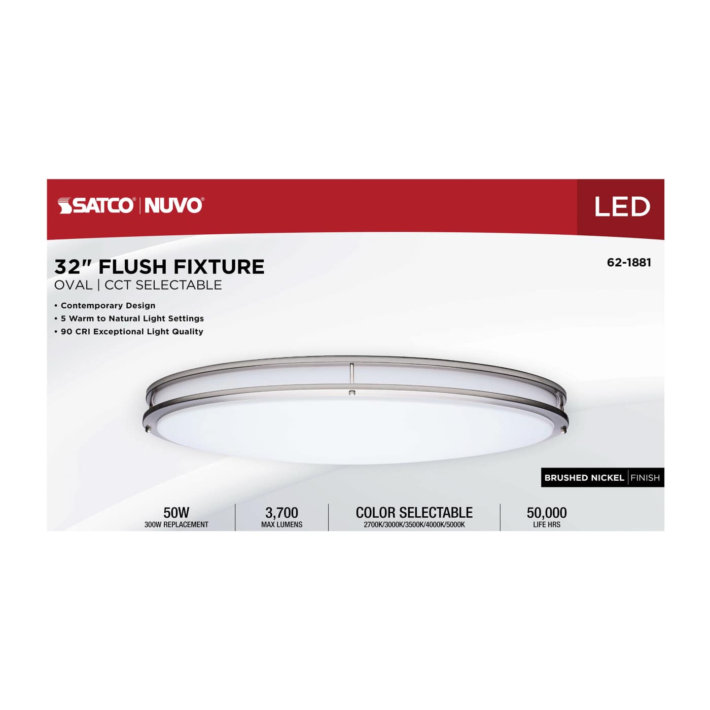 LED GLAMOUR BN 32" OVAL - 62-1881