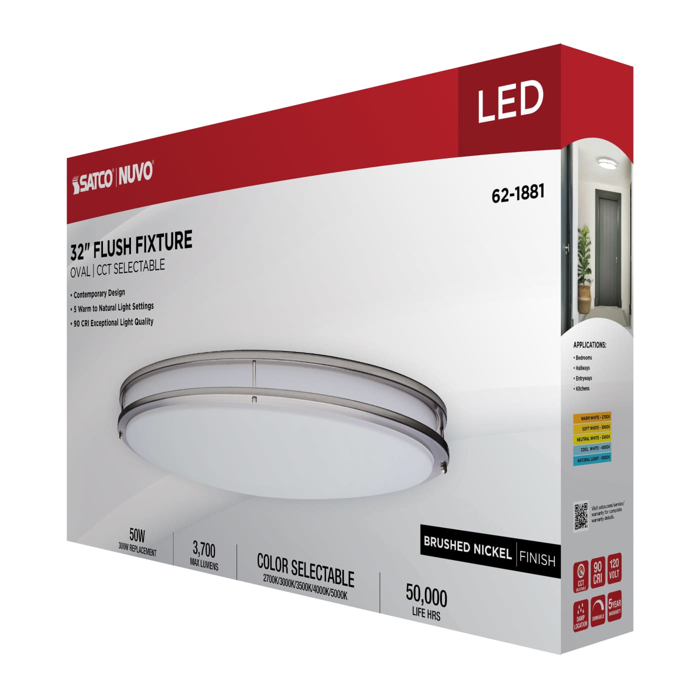 LED GLAMOUR BN 32" OVAL - 62-1881