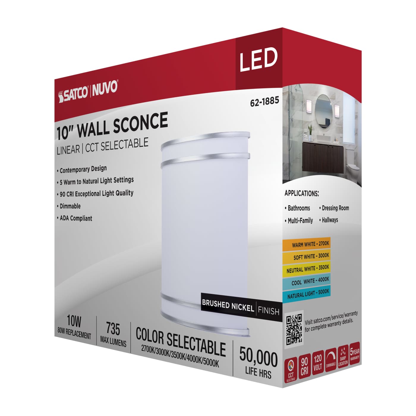 LED GLAMOUR BN WALL SCONCE - 62-1885