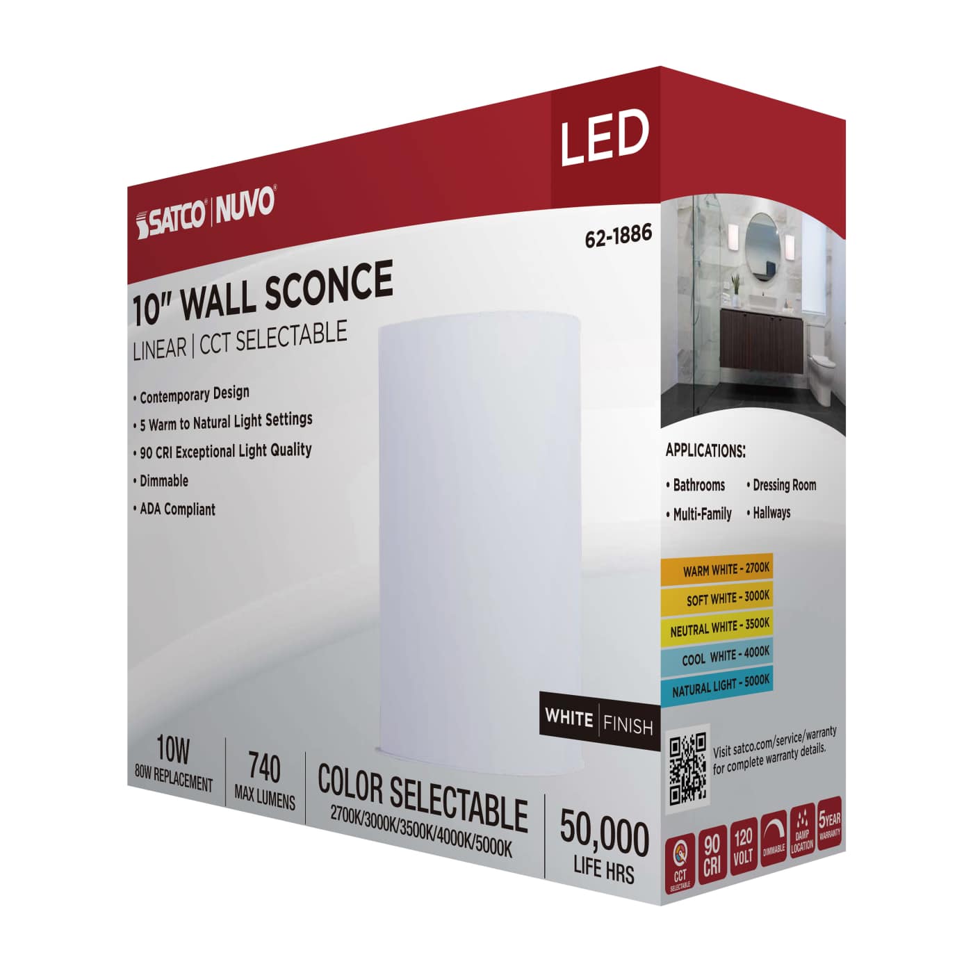 LED CRISPO WHITE WALL SCONCE - 62-1886