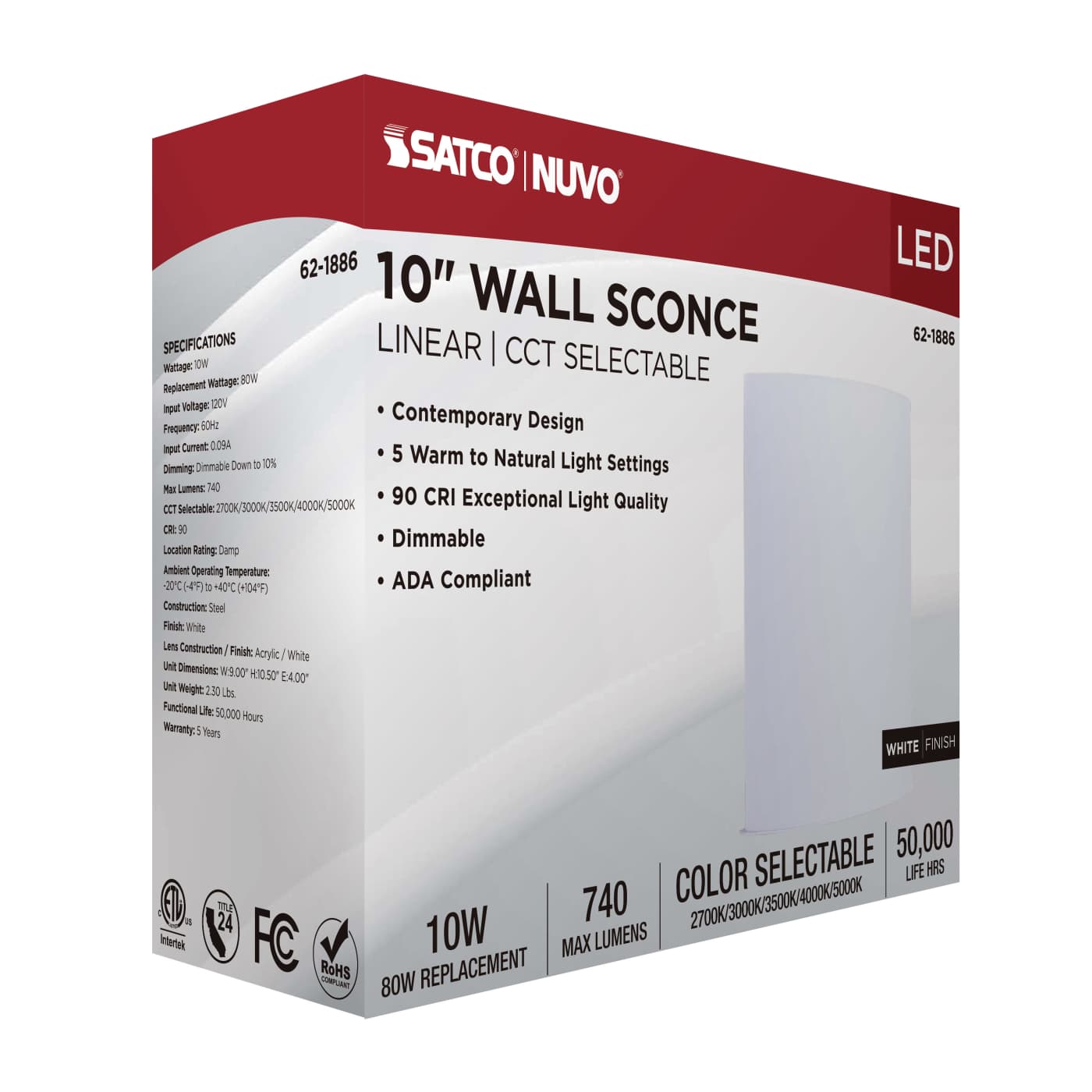 LED CRISPO WHITE WALL SCONCE - 62-1886