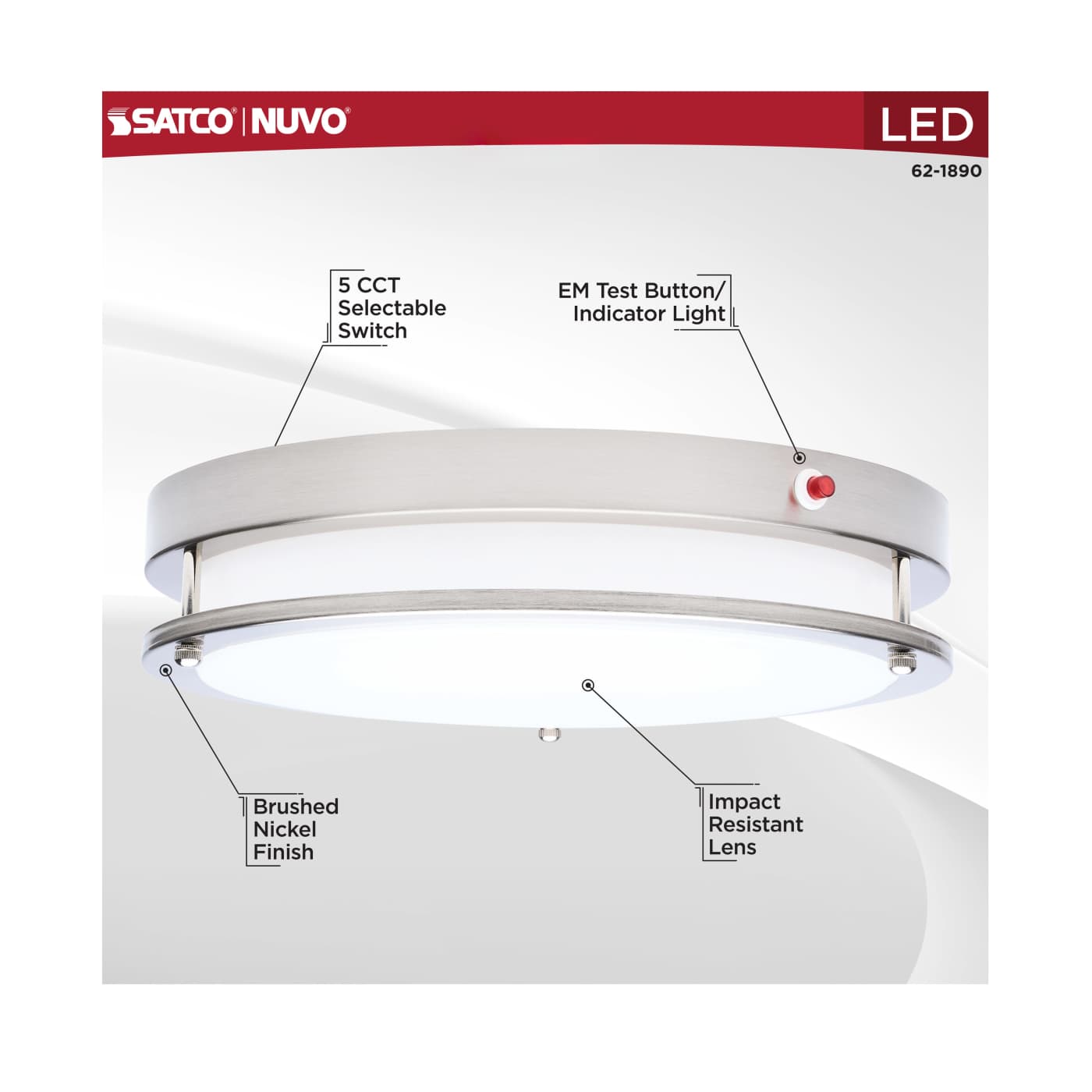 LED EM 13" GLAMOUR FLUSH - 62-1890