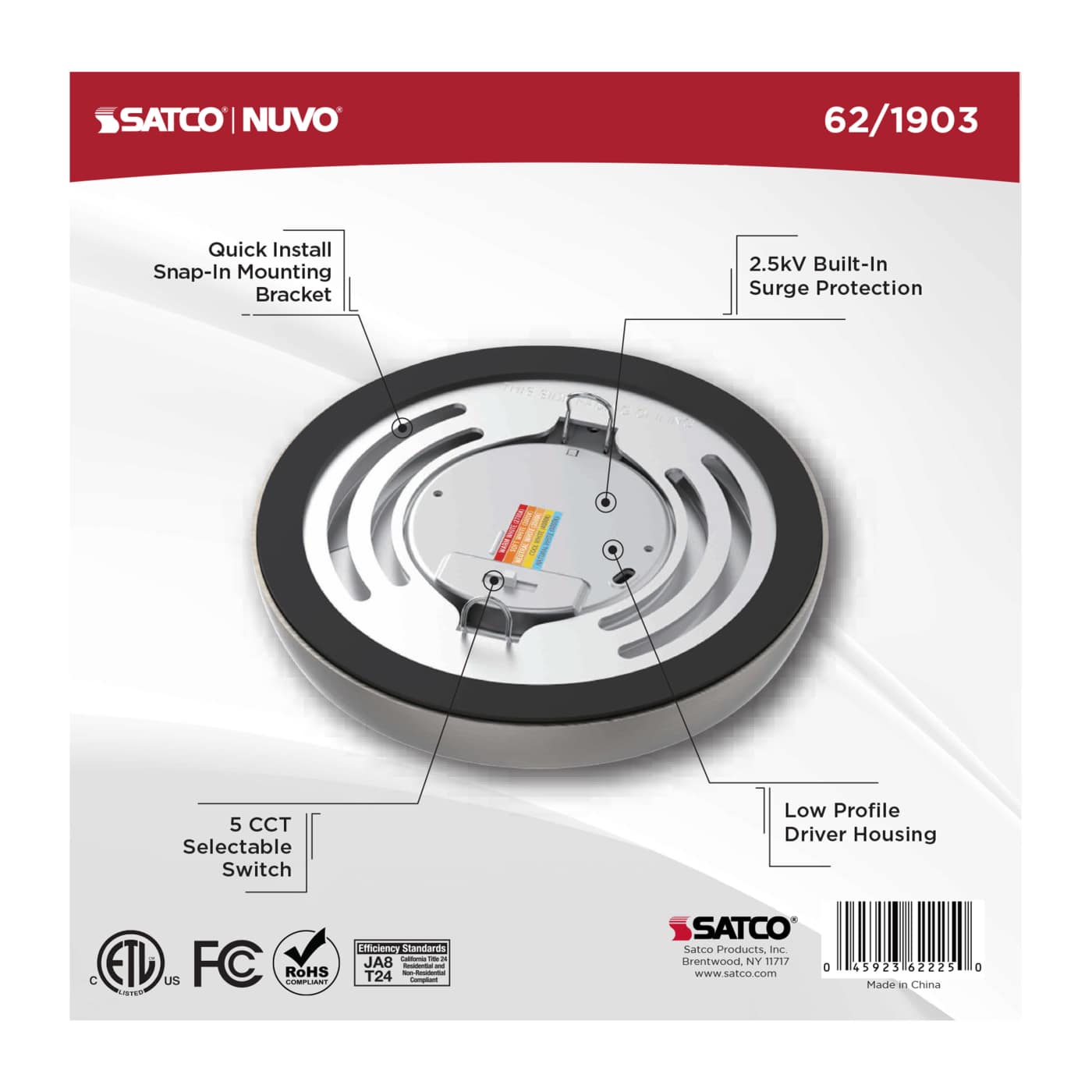 BLINK 8W LED 5" ROUND BR. NICK - 62-1903