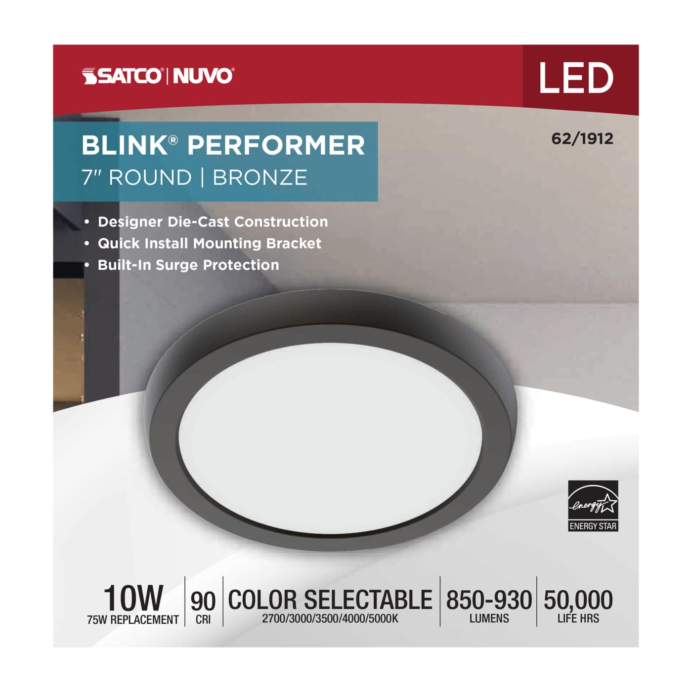 BLINK 10W LED 7" ROUND BRONZE - 62-1912