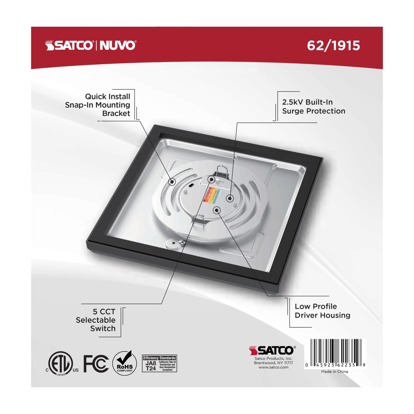 BLINK 10W LED 7" SQUARE BLACK - 62-1915