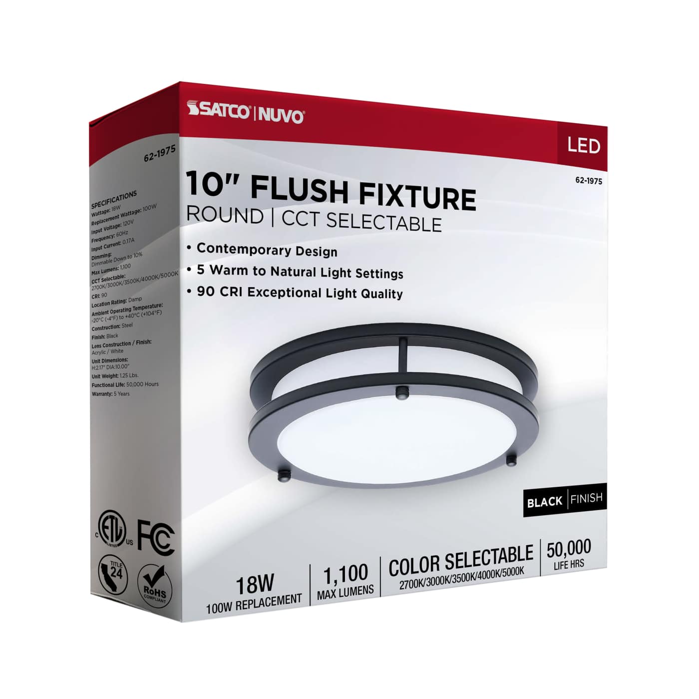 LED GLAMOUR BL 10" FLUSH - 62-1975