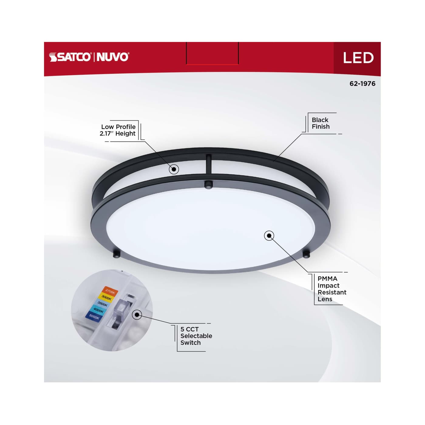 LED GLAMOUR BL 13" FLUSH - 62-1976