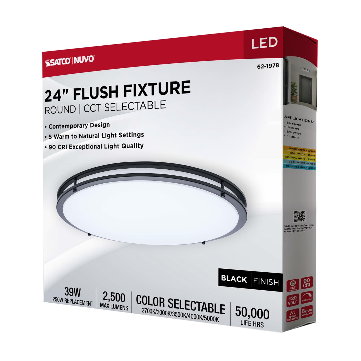 LED GLAMOUR BL 24" FLUSH - 62-1978