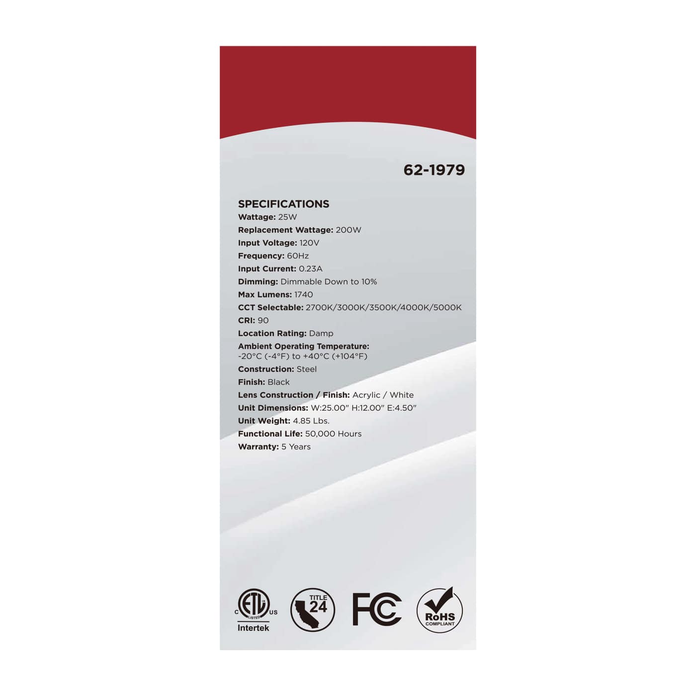 LED GLAMOUR BL 25" LINEAR - 62-1979