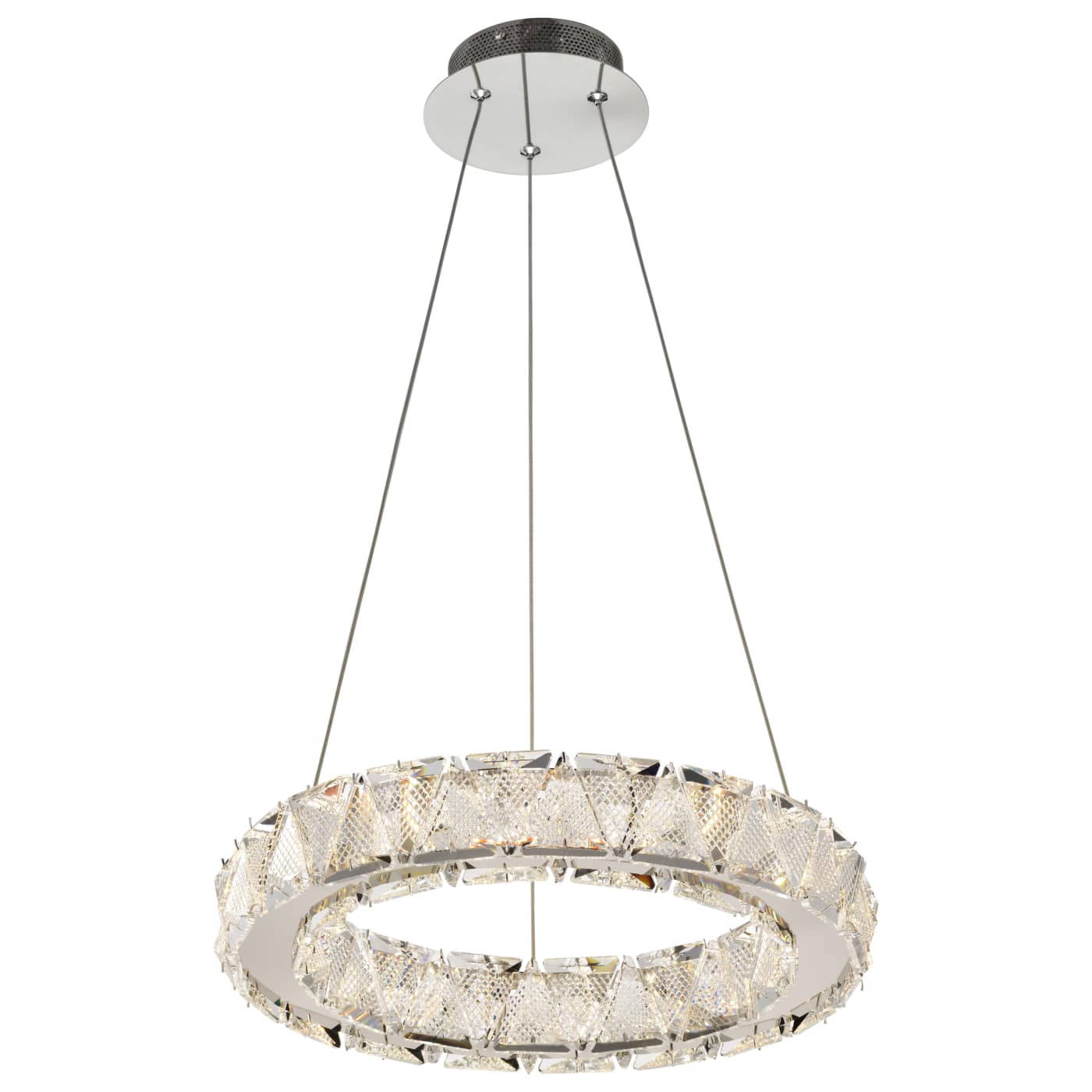 ASHER 15" ROUND CRYSTAL PENDAN - 62-2441